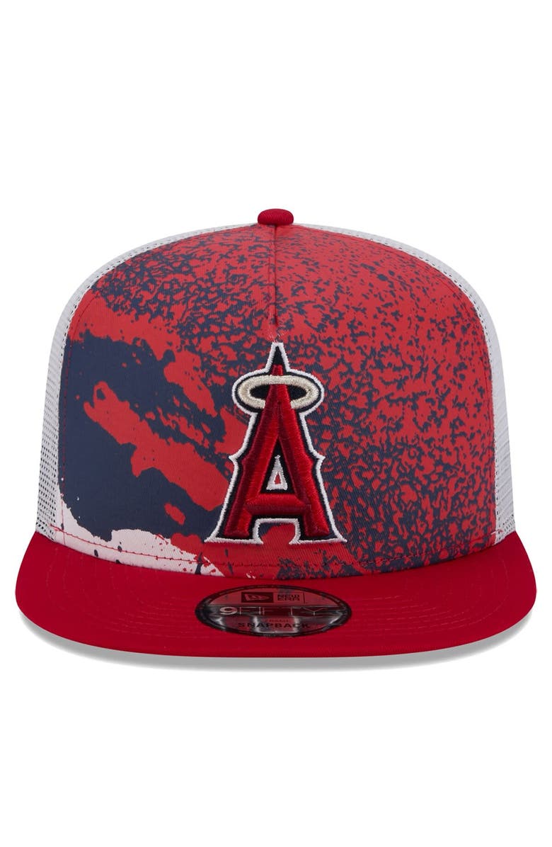 New Era Men's New Era Red Los Angeles Angels Court Sport 9FIFTY Snapback Hat, Alternate, color, Red