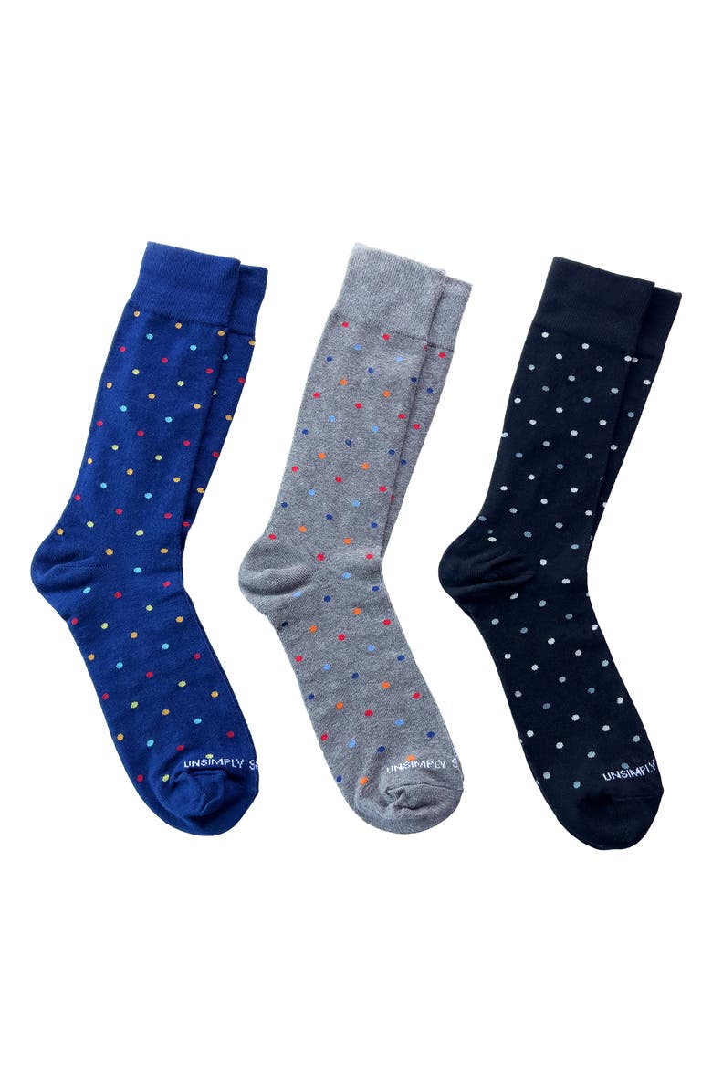 UNSIMPLY STITCHED Assorted 3-Pack Crew Socks, Main, color,