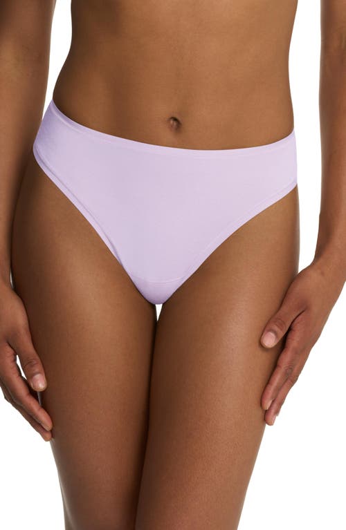 Natori Bliss Bare Cotton Thong In Purple
