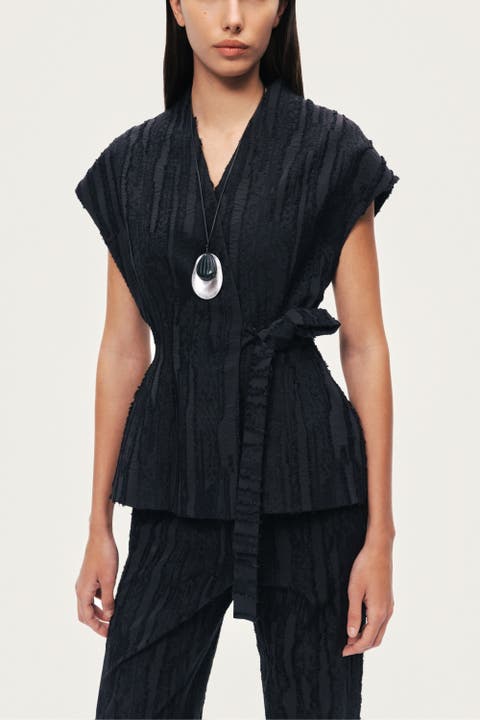 Textured Belted Vest