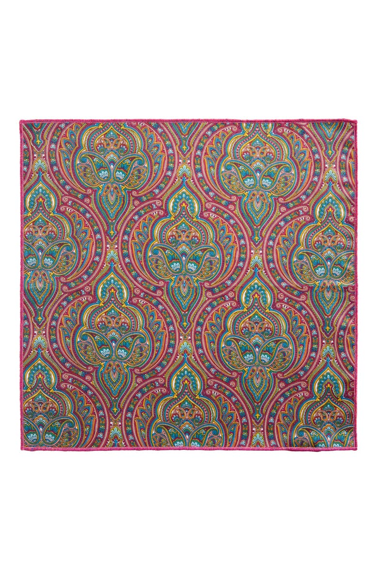 Print Cotton Pocket Square, Alternate, color, GREEN