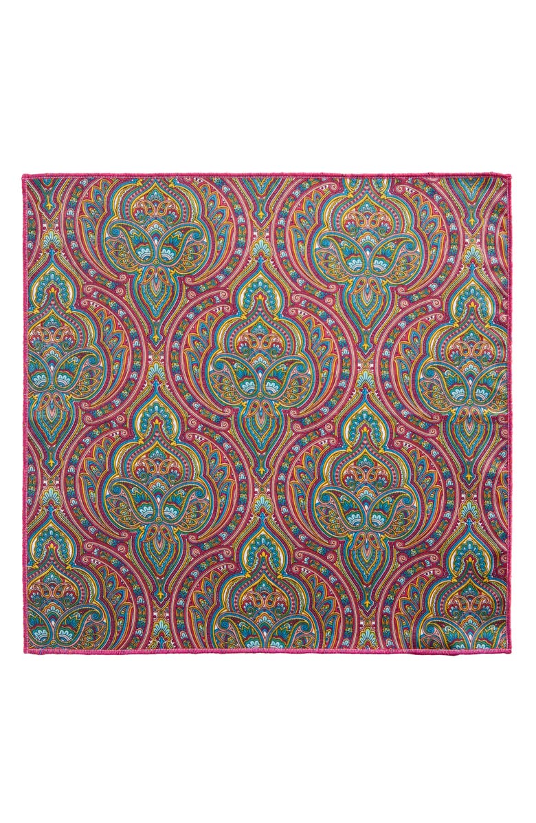 CLIFTON WILSON Print Cotton Pocket Square, Alternate, color, 