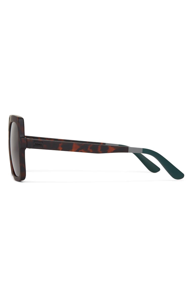 TOMS Athena 56mm Square Sunglasses, Alternate, color, Matte Blonde Tortoise