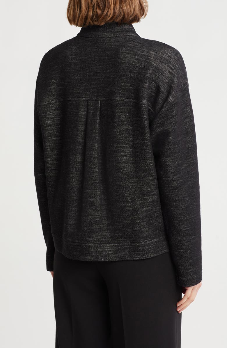 Eileen Fisher Stand Collar Organic Cotton Blend Jacket, Alternate, color, Black