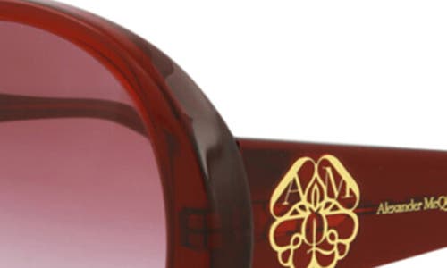 Alexander Mcqueen Round-frame Acetate Sunglasses In Burgundy