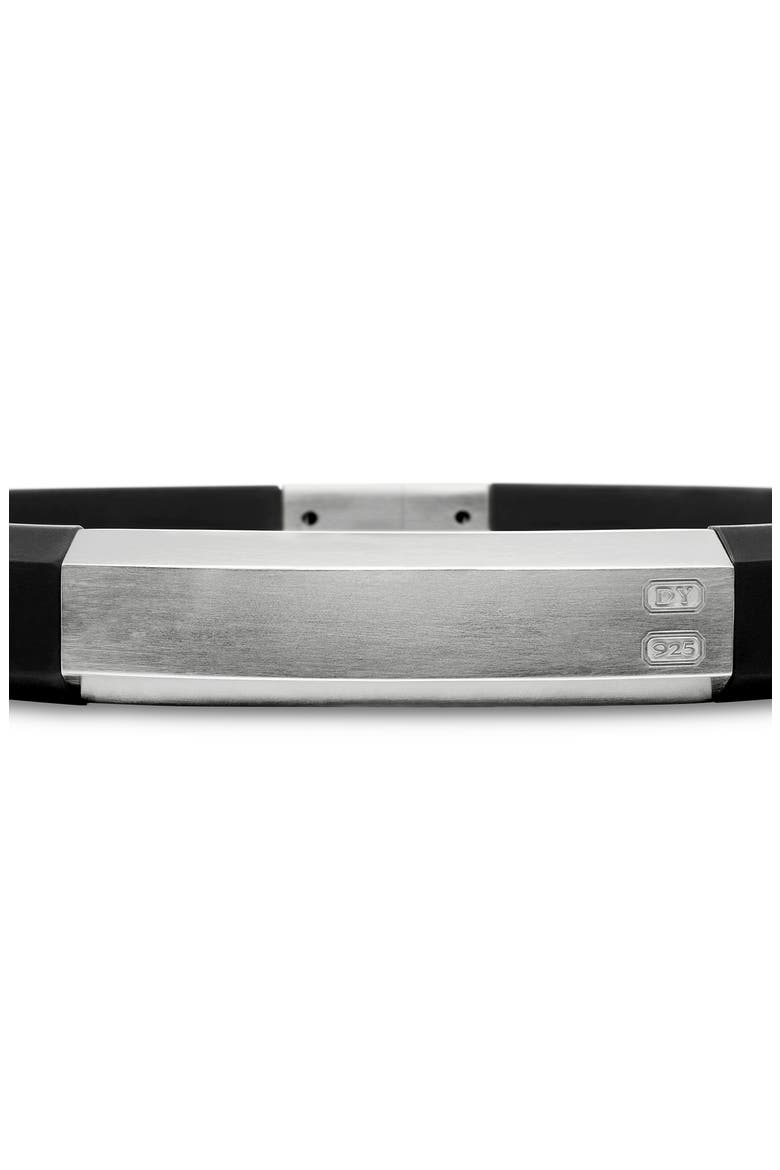 Streamline® ID Black Rubber Bracelet with Sterling Silver, Alternate, color, STERLING SILVER