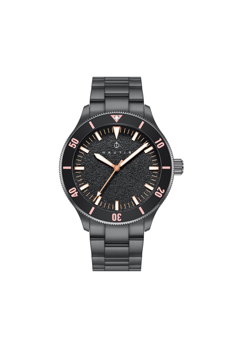Deacon Bracelet Watch, Main, color, Black/Rose Gold