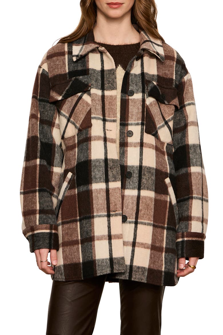 Locket Plaid Coat, Main, color, ESPRESSO BROWN MARTINI PLAID
