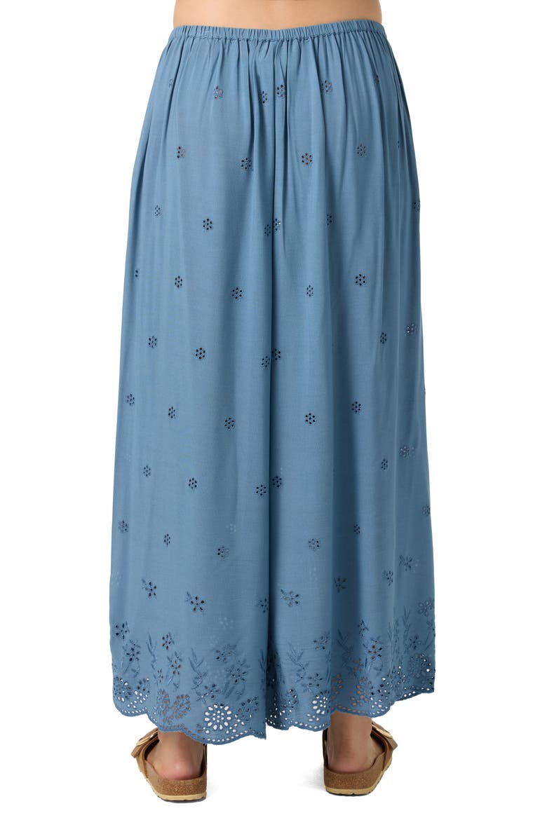 Delaney Eyelet Wide Leg Pants, Alternate, color, PROVINCIAL BLUE