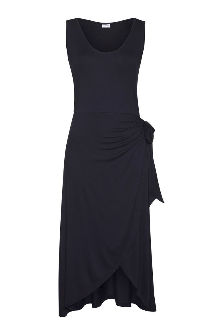Sleeveless Wrap Look Dress, Alternate, color, Navy