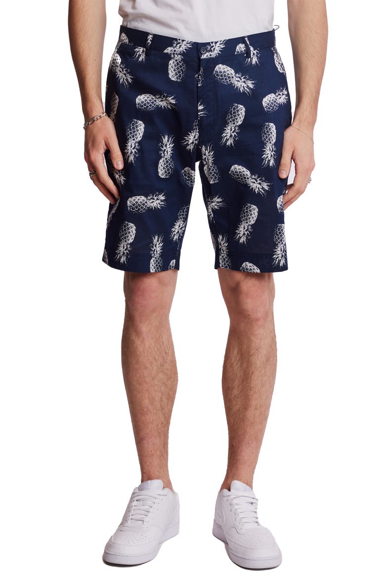 Felix Slim Fit Shorts, Main, color, NAVY PINEAPPLE