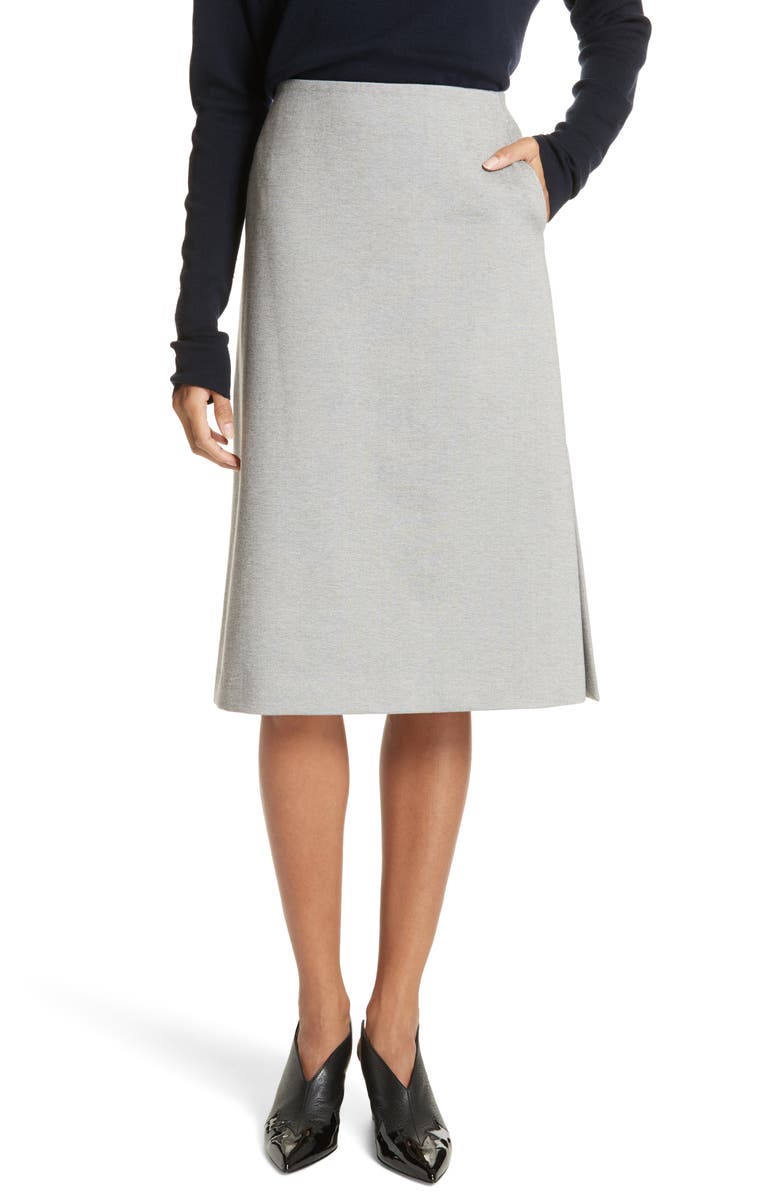 Tibi Bond Stretch Knit A-Line Skirt, Main, color, 