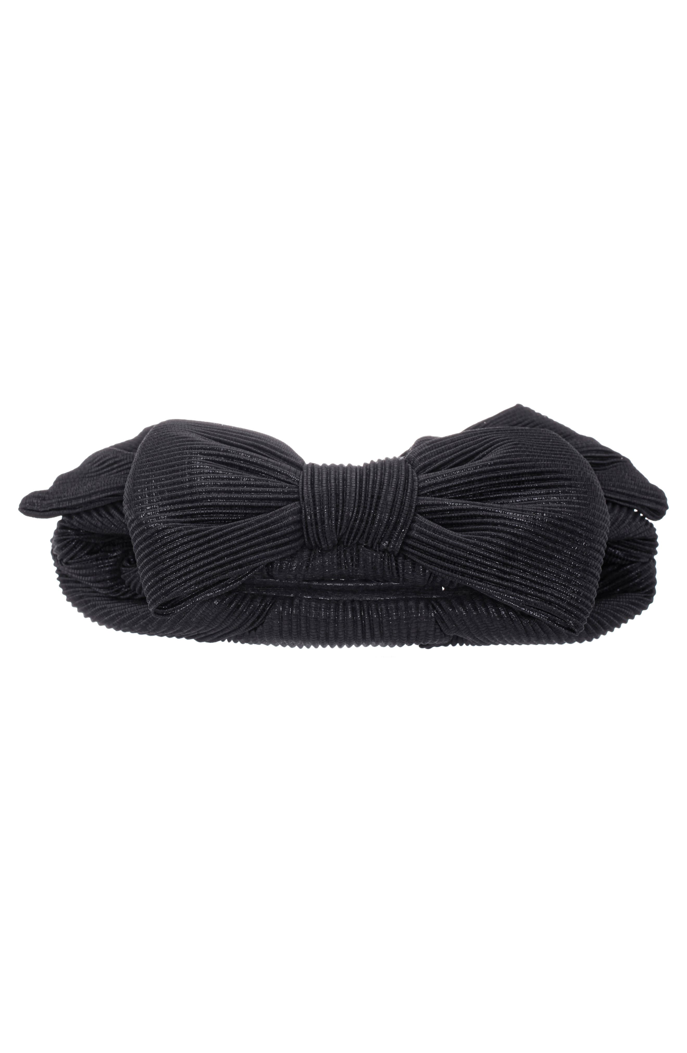 Nina Pleated Bow Clutch, Alternate, color, 