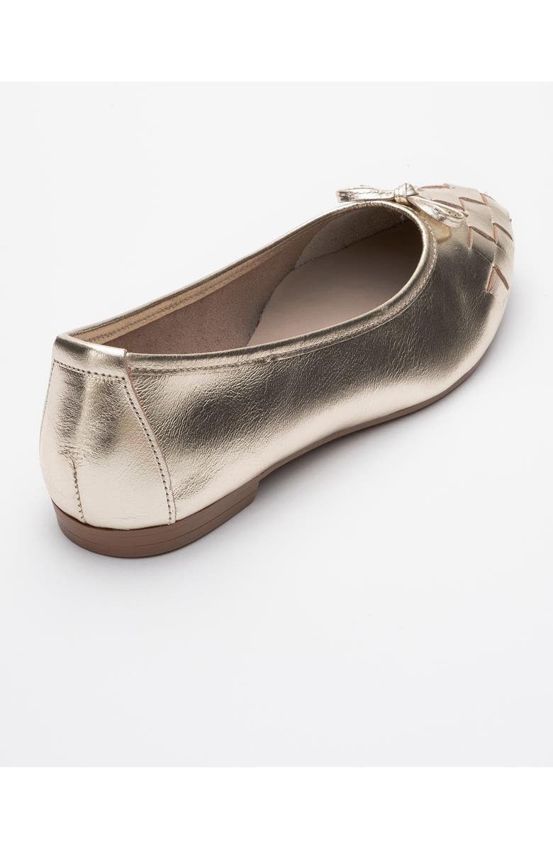 Forever & Always Shoes Nopos Leather Cap Toe Ballet Flat, Alternate, color, Gold