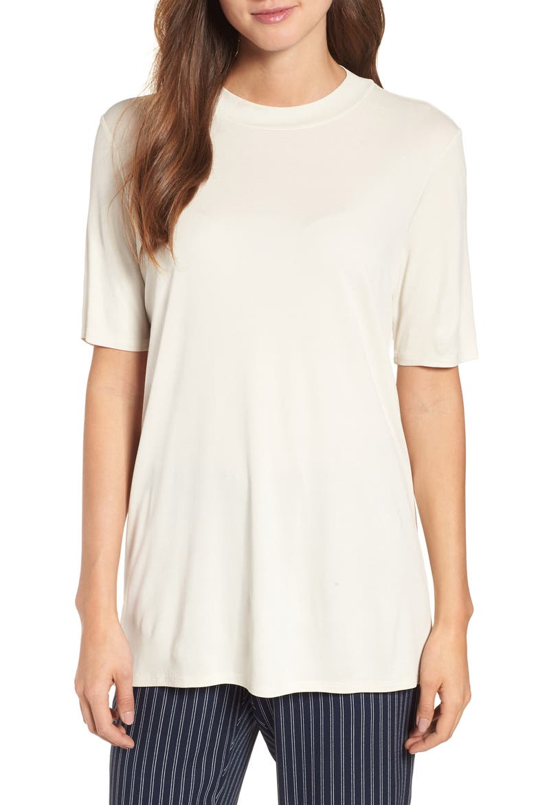 Silk Knit Top, Main, color, BONE