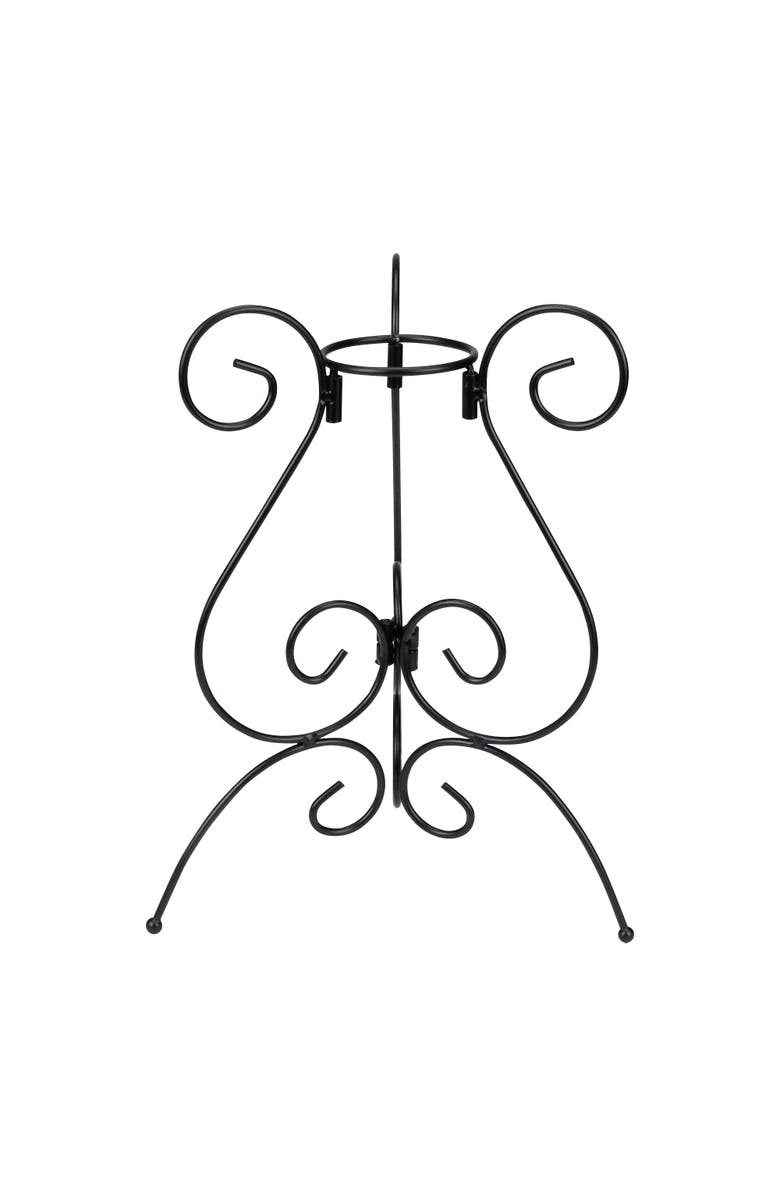 Northlight 11.25" Black Curved Scroll Design Outdoor Patio Garden Gazing Ball Stand, Main, color, Black