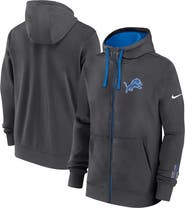 Nike Men's Nike Anthracite Detroit Lions Primetime Club Full-Zip Hoodie