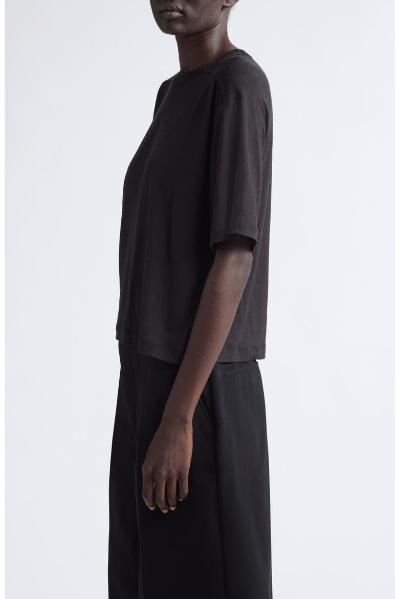 Brad Cropped Wool T-Shirt, Alternate, color, BLACK