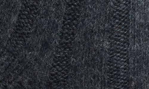 Nordstrom Rib Cashmere Blend Crew Socks In Grey Dark Charcoal Heather