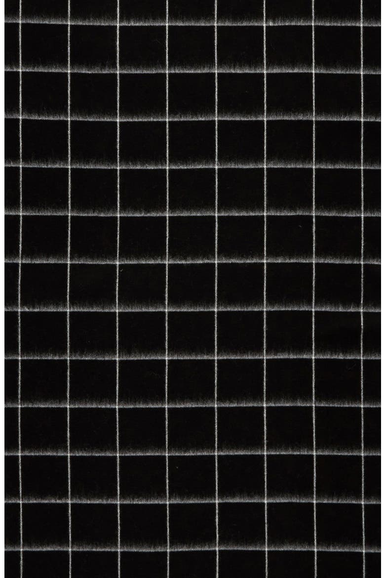 'Brushed Check' Merino Wool Scarf, Alternate, color, BLACK