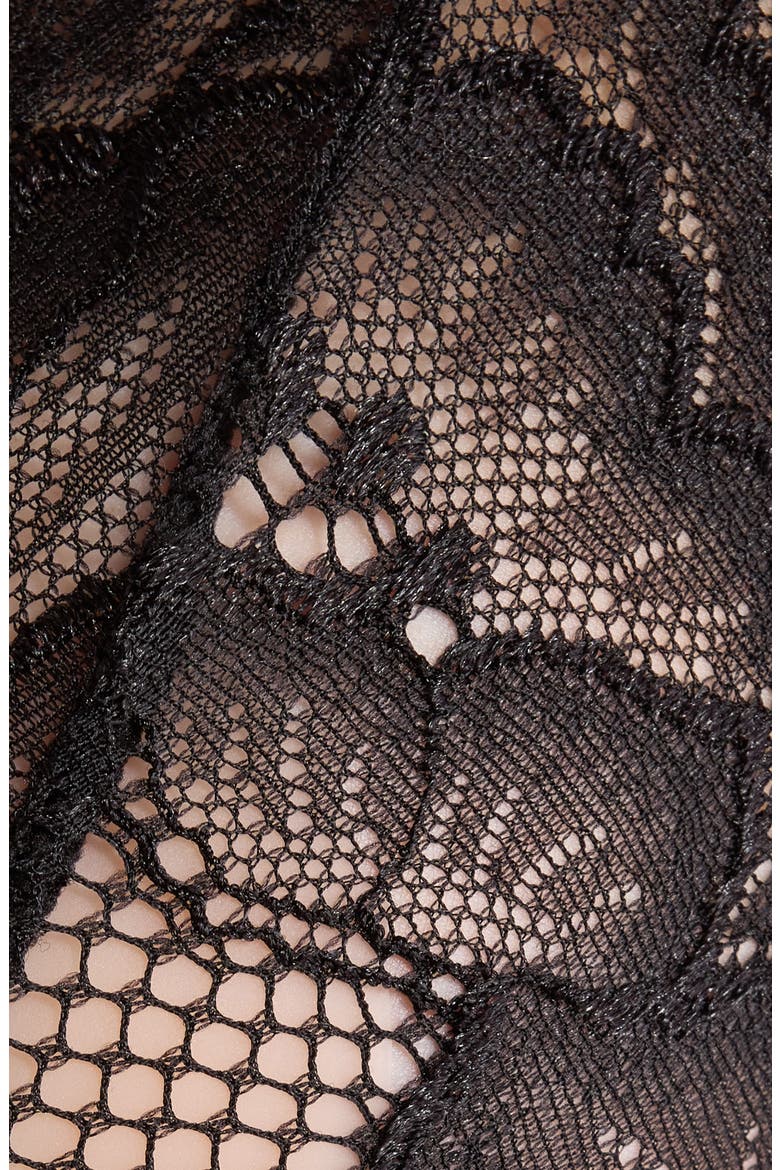 Floral Lace Triangle Bralette, Alternate, color, BLACK