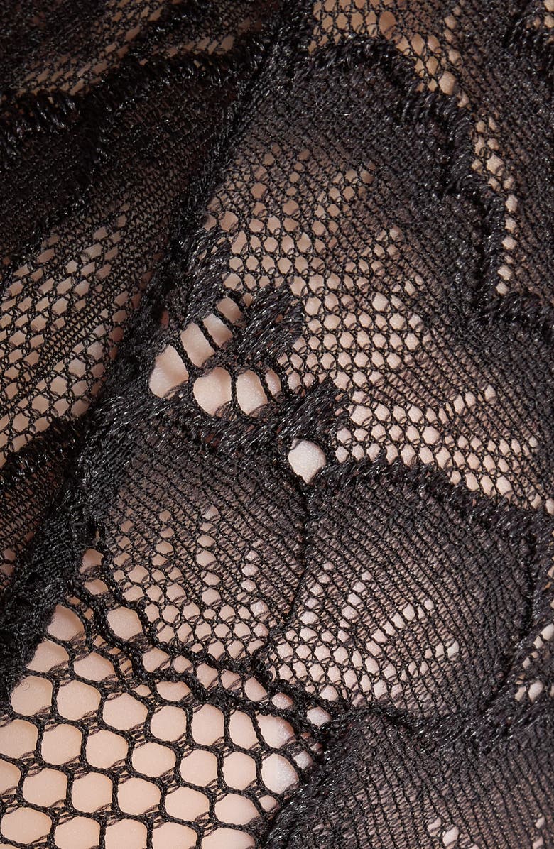 KILO BRAVA Floral Lace Triangle Bralette, Alternate, color, Black