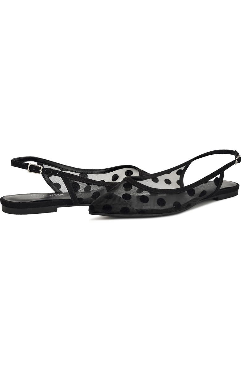 Nine West Brin Mesh Slingback Flat, Alternate, color, Black Dots Mesh