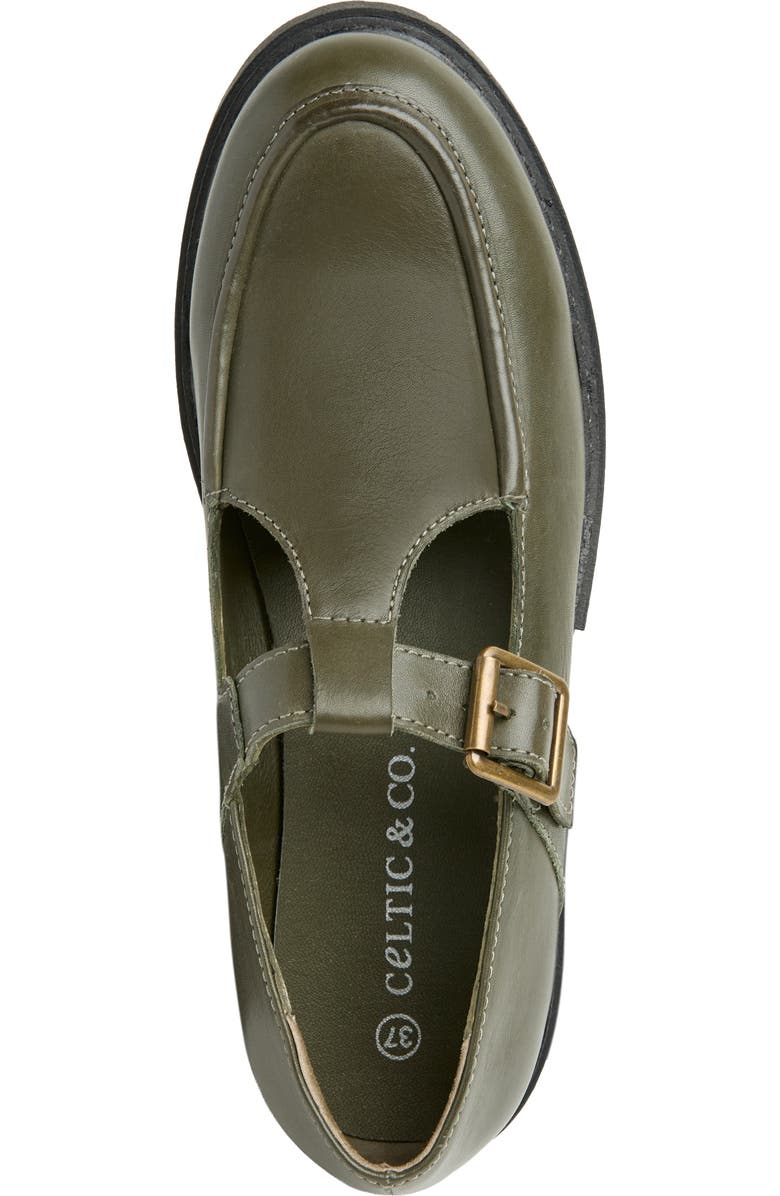 Celtic & Co. Chunky T Bar Loafer, Alternate, color, Olive