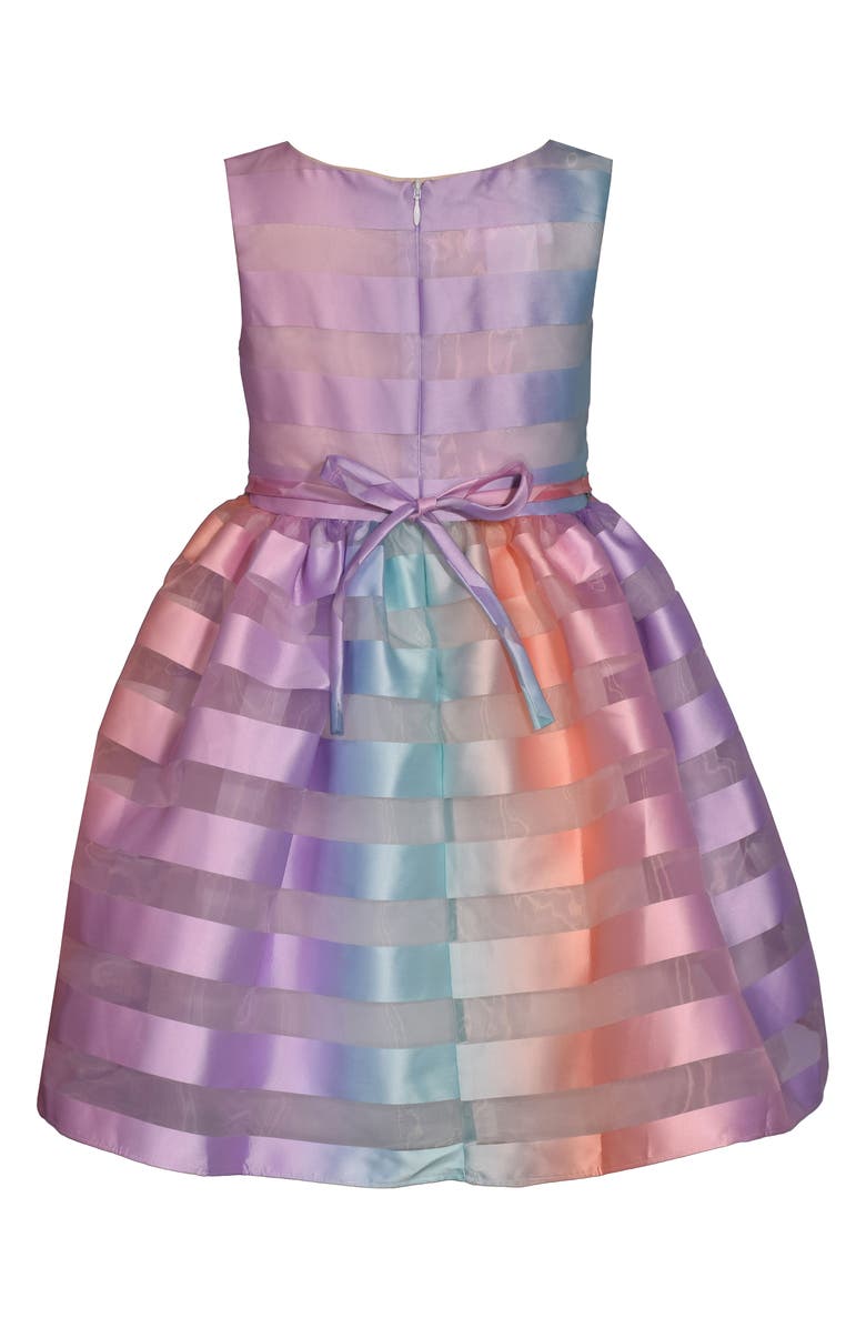 Iris & Ivy Kids' Ombré Shadow Stripe Party Dress, Alternate, color, Lavender Multi
