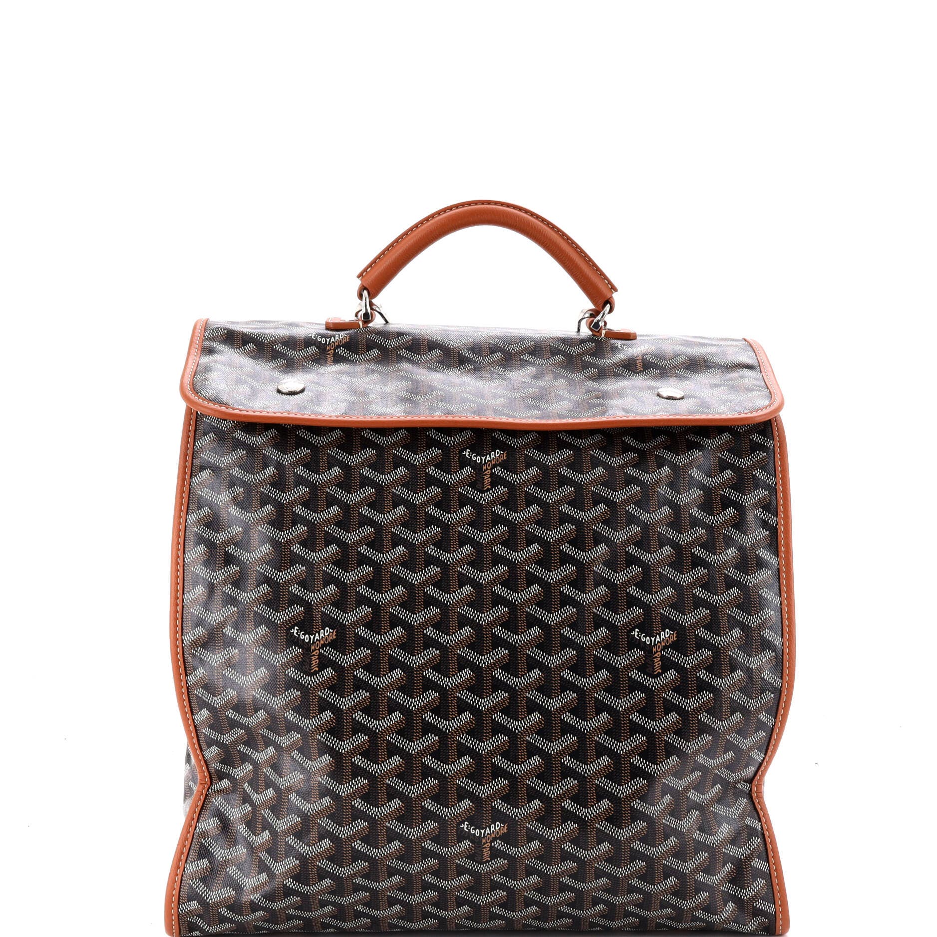 Saint Leger Briefcase Backpack Coated Canvas, Main, color, Brown