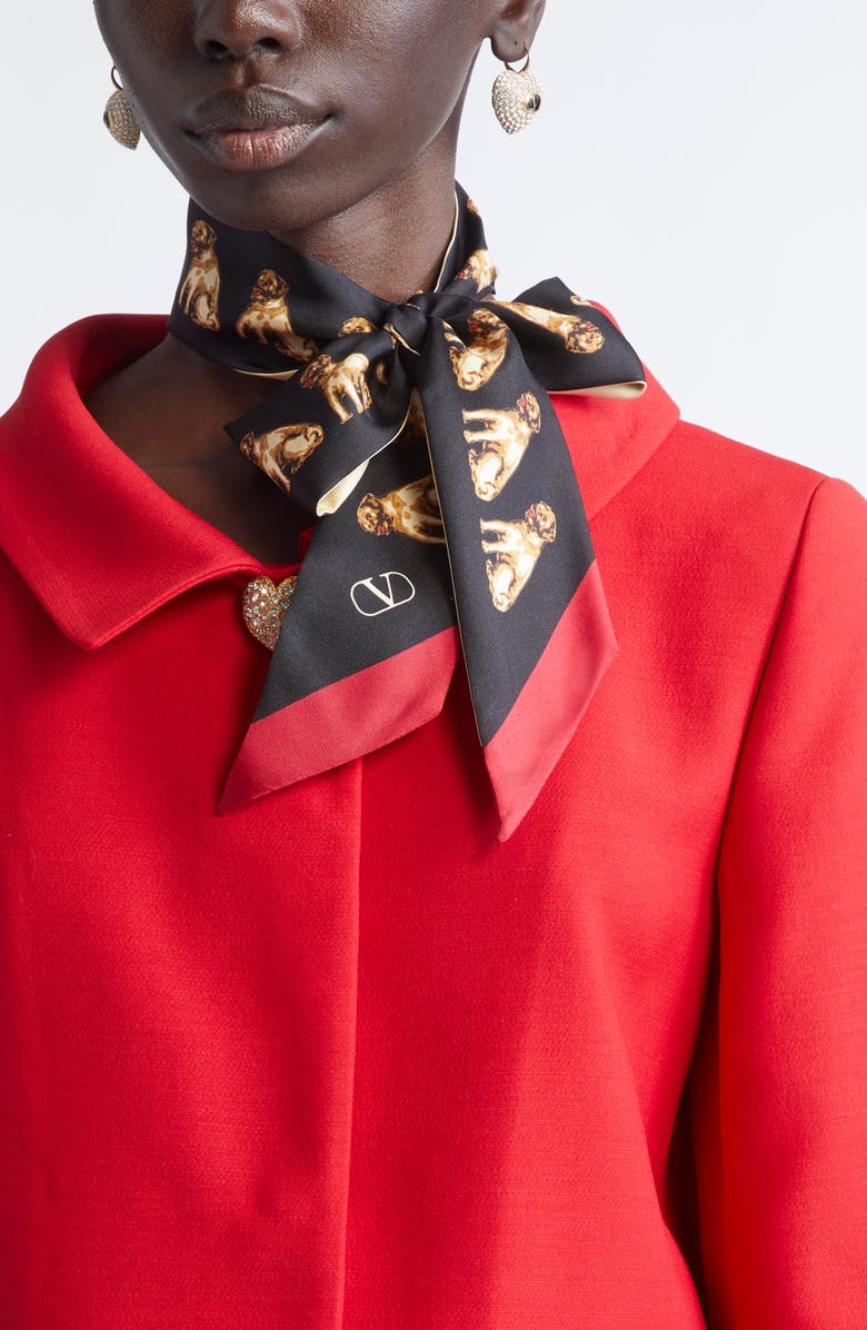 Valentino Garavani Petit Charles Silk Skinny Scarf, Alternate, color, 