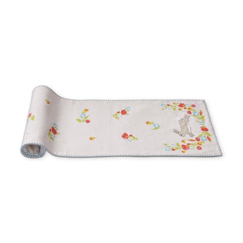 Bunny Blossom Table Runner Multi Pastel Cotton Spring Decor