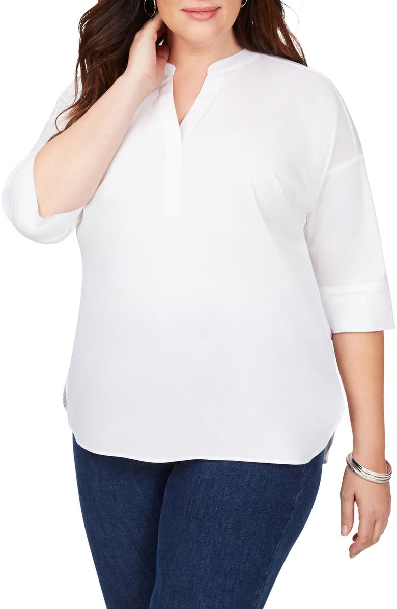 Foxcroft Roman Stretch Tunic Top, Main, color, 