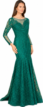 LARA New York Beaded Faux-Wrap V-Neck Bridal Gown