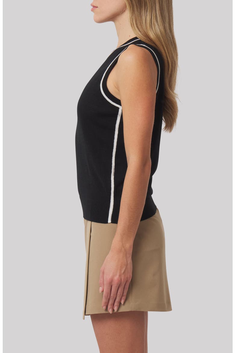 Lauren Extrafine Merino Wool Vest, Alternate, color, BLACK/ ANTIQUE WHITE