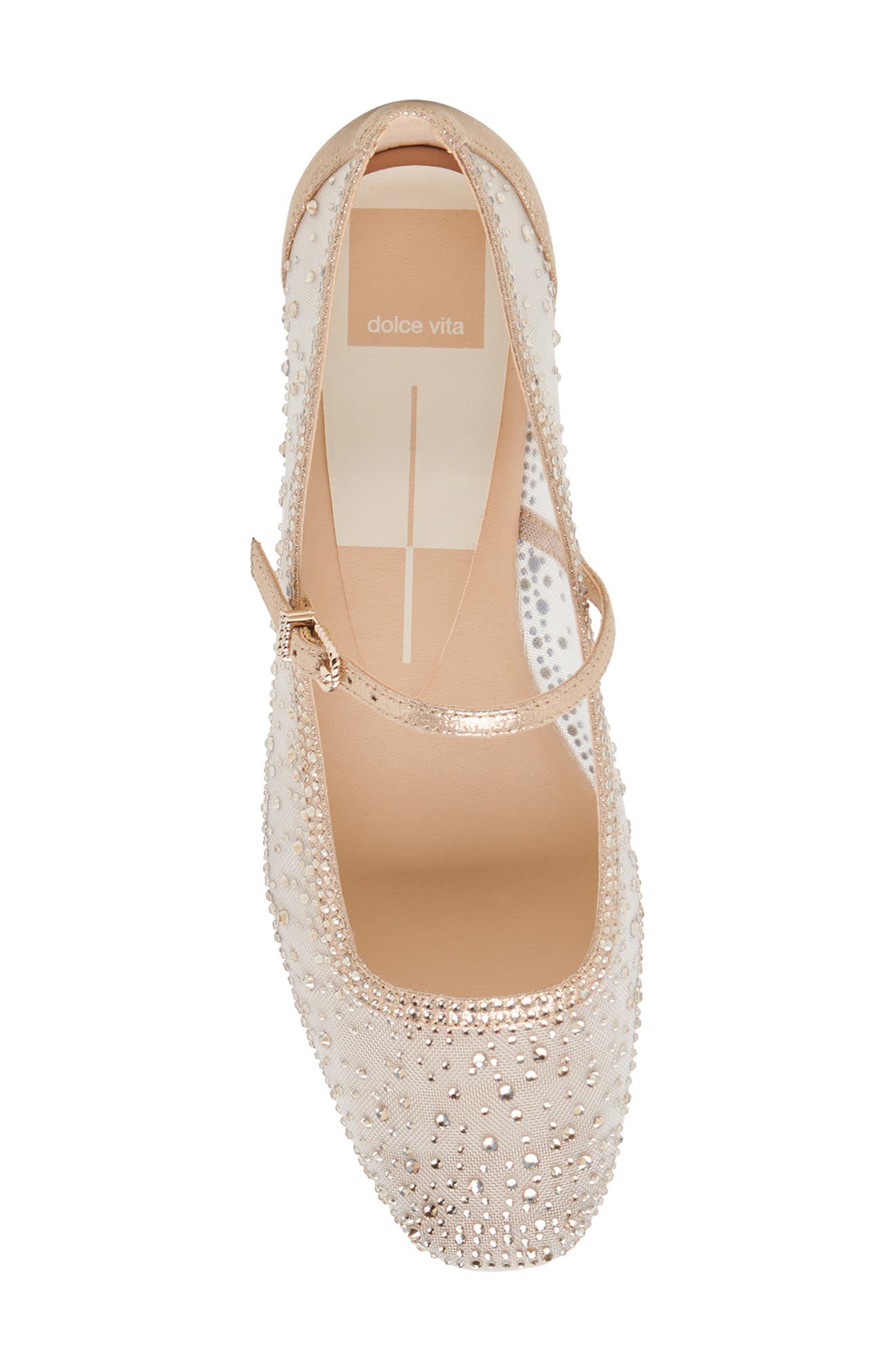 Dolce Vita Ansel Crochet Mary Jane Flat, Alternate, color, Lt Gold Mesh