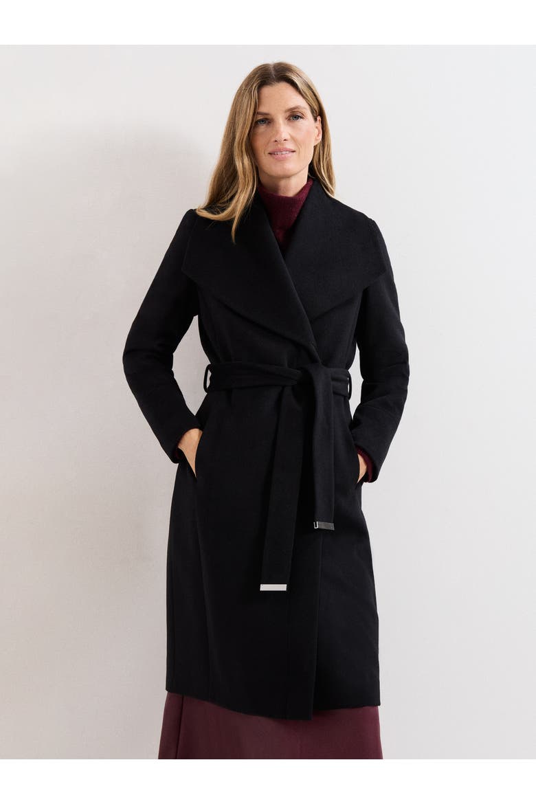 Nicci Belted Wool Coat, Main, color, Black