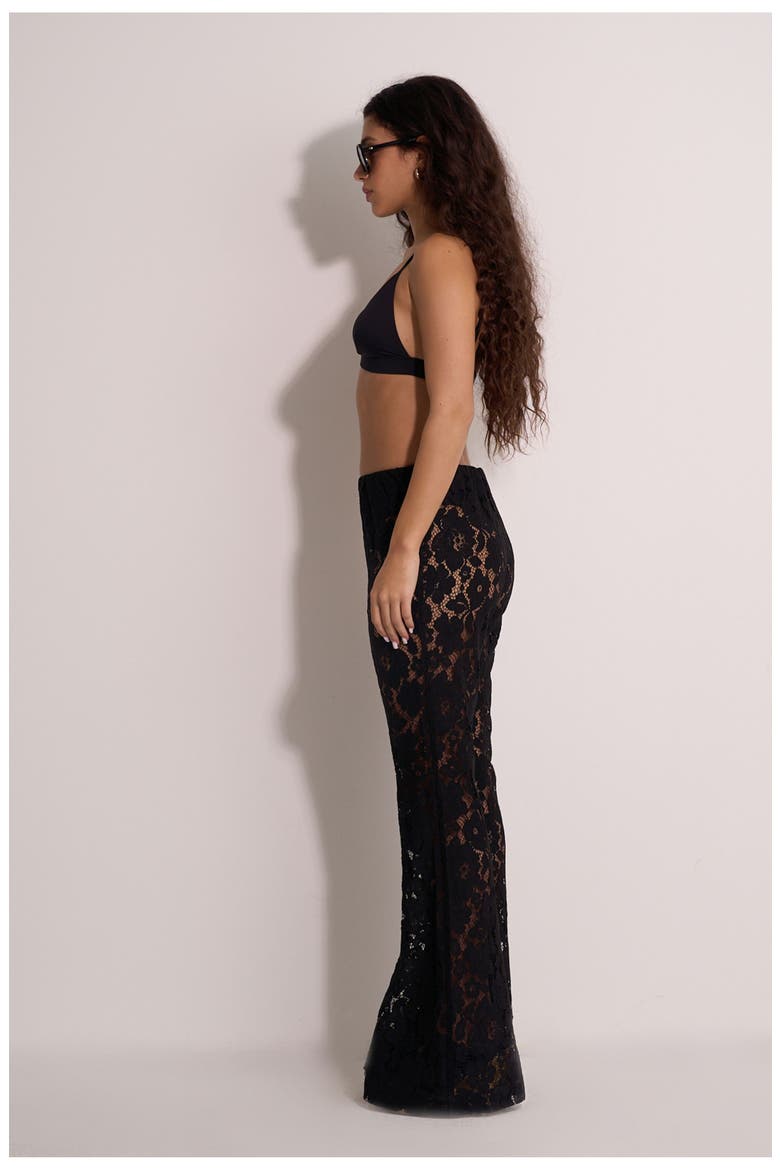 Saint Tropez Floral Lace Cover-Up Pants, Alternate, color, Black