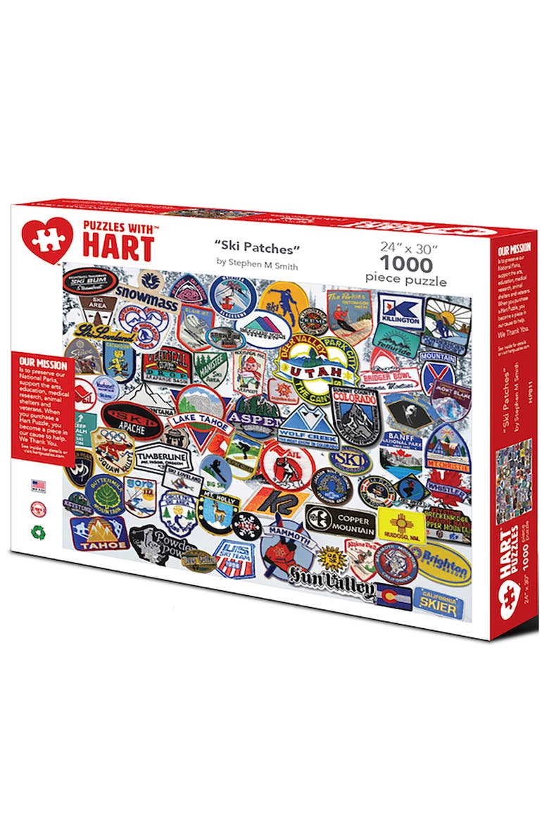 Ski Patches by Steve Smith, 24 x 30 Inches, 1000 Piece Puzzle, Main, color, Multicolored