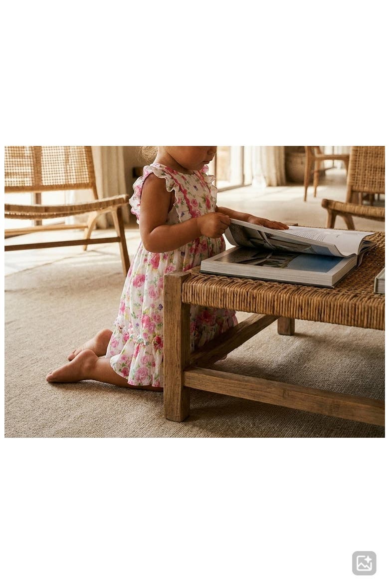 Kids' Daphne Floral Ruffle Trim Dress, Alternate, color, PINK