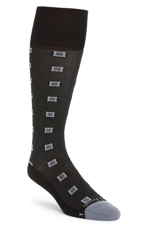 EDWARD ARMAH Neat Tall Compression Dress Socks in Black 