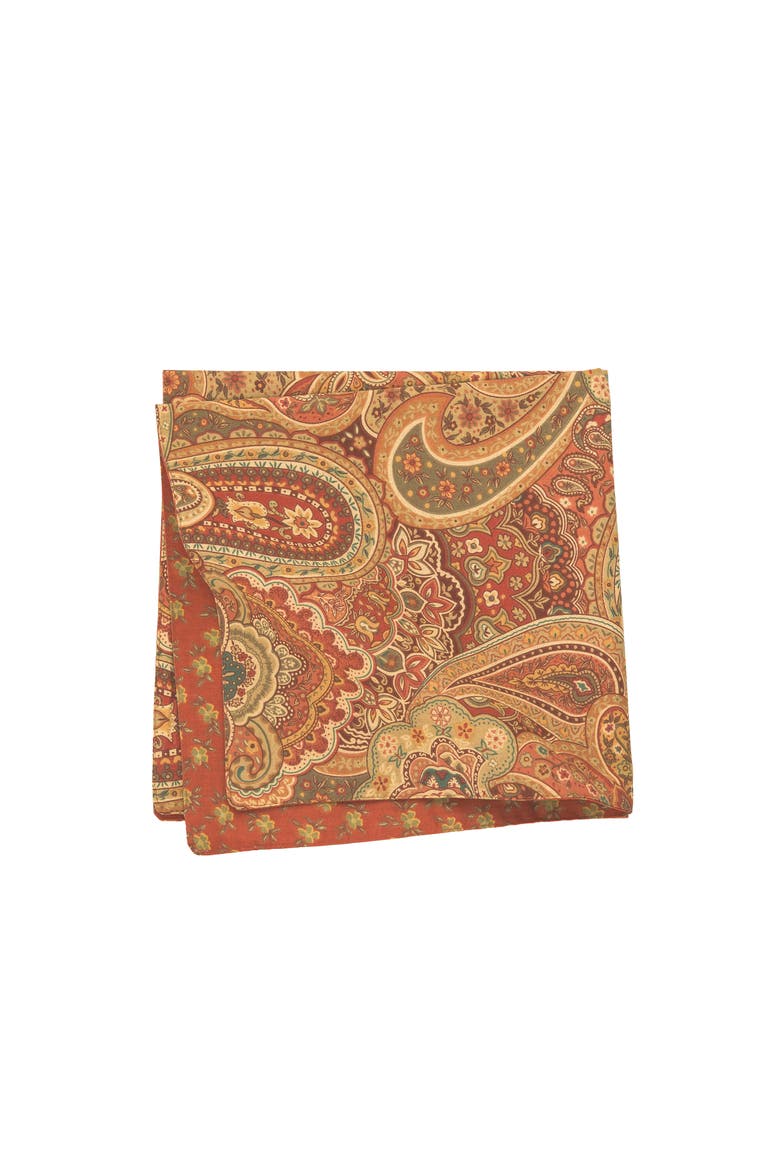 Tangiers Orange Vintage Paisley 100% Cotton  Set of 6 Cloth Napkins, Main, color, Orange