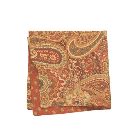 Tangiers Orange Vintage Paisley 100% Cotton  Set of 6 Cloth Napkins