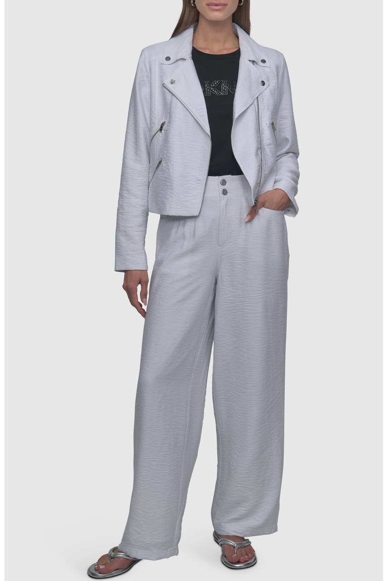 Crinkle Moto Jacket, Alternate, color, WHITE