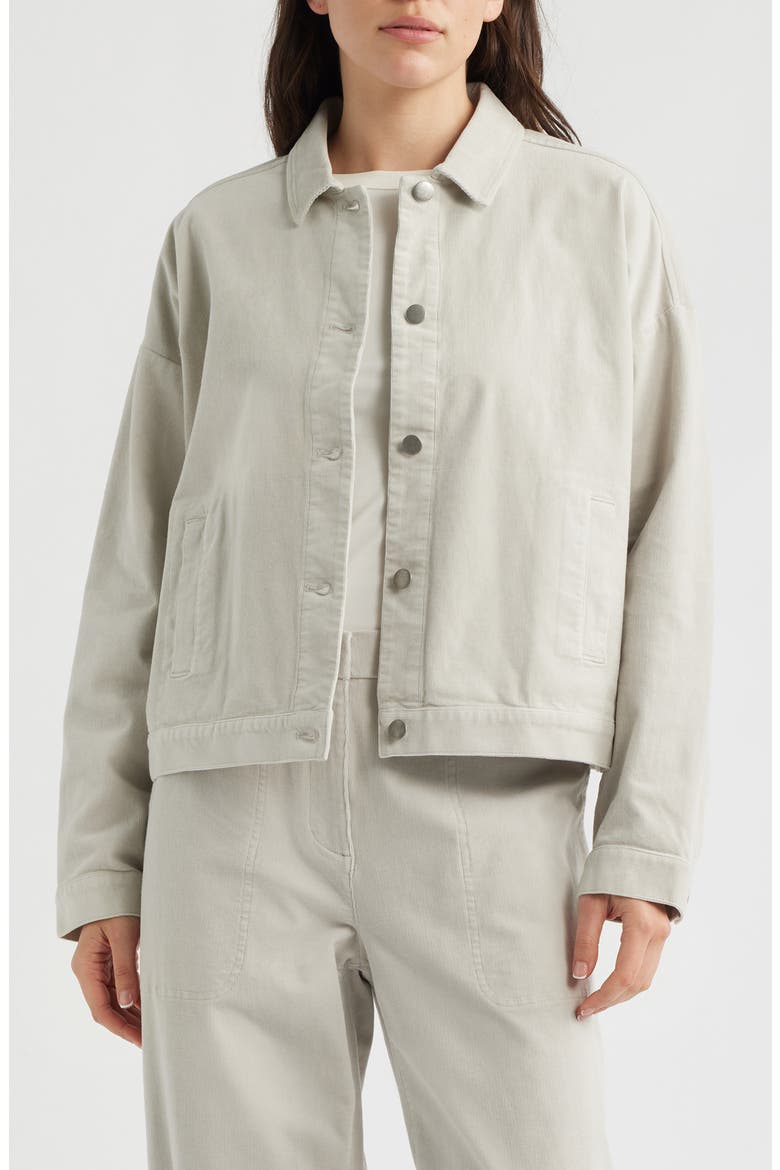 Classic Collar Stretch Organic Collar Corduroy Jacket, Main, color, CHALK