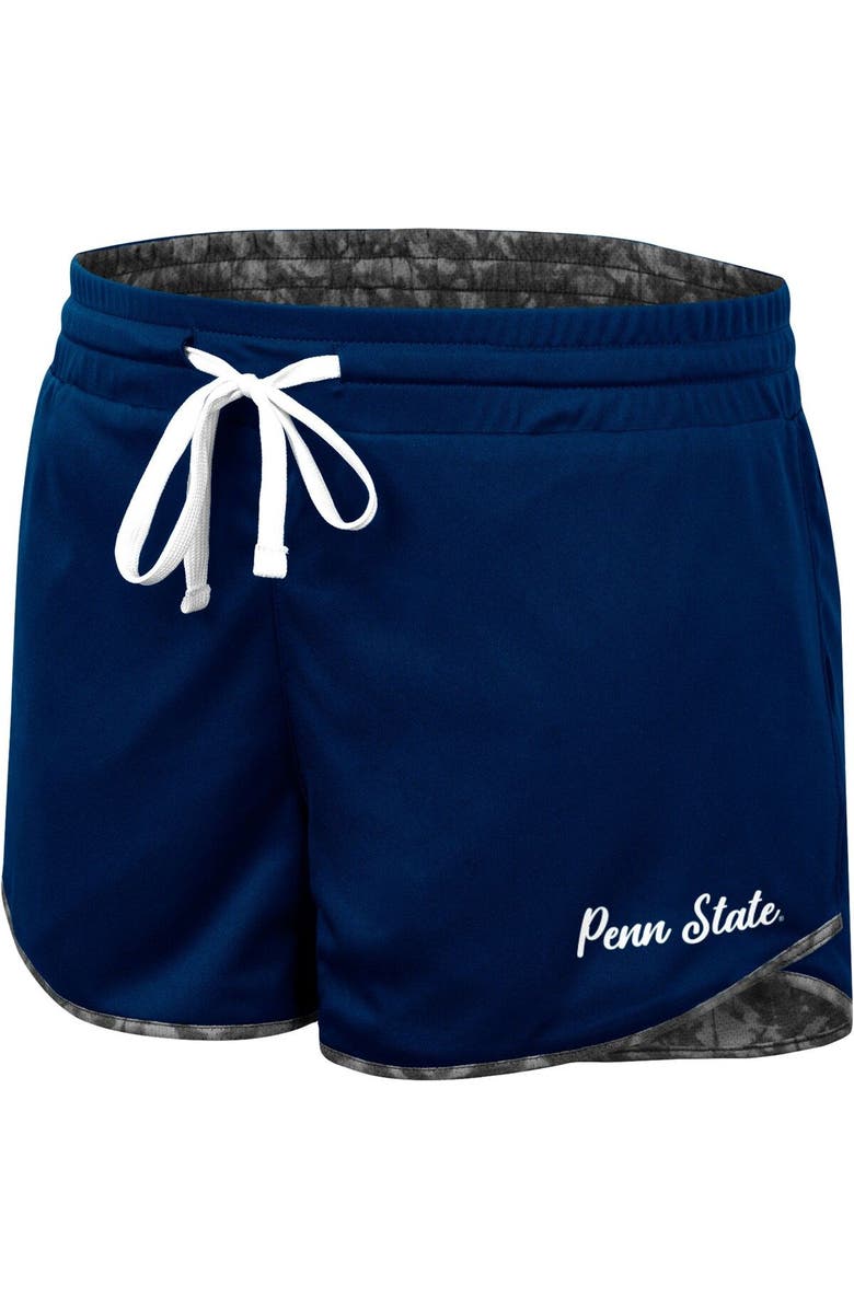 COLOSSEUM Women's Colosseum Navy/Charcoal Penn State Nittany Lions Fun Stuff Reversible Shorts, Alternate, color, 