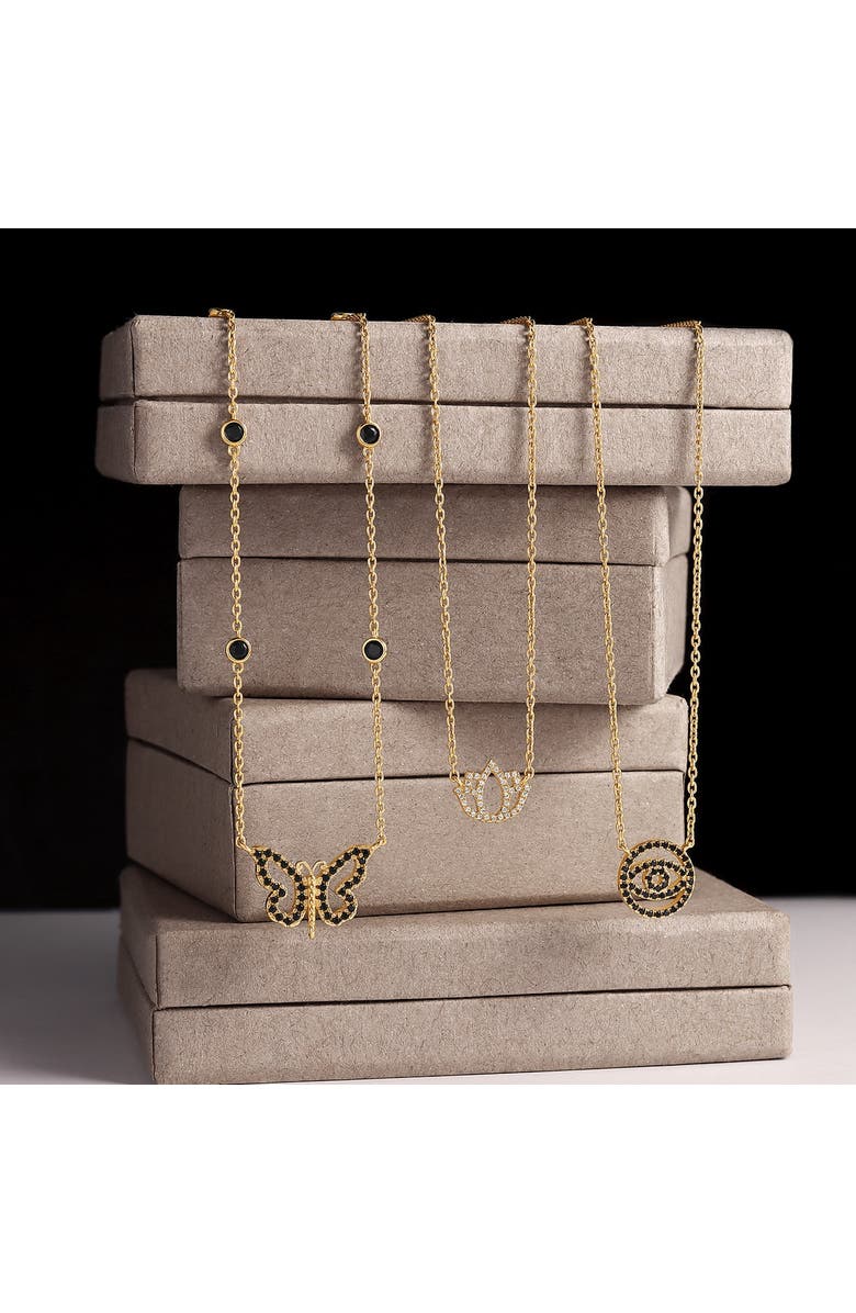 Karma and Luck Midnight Renewal Butterfly Necklace, Alternate, color, Gold/Black