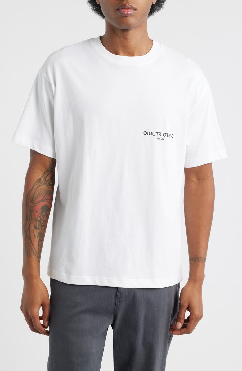 SANTO STUDIO Cotton T-Shirt, Main, color, White