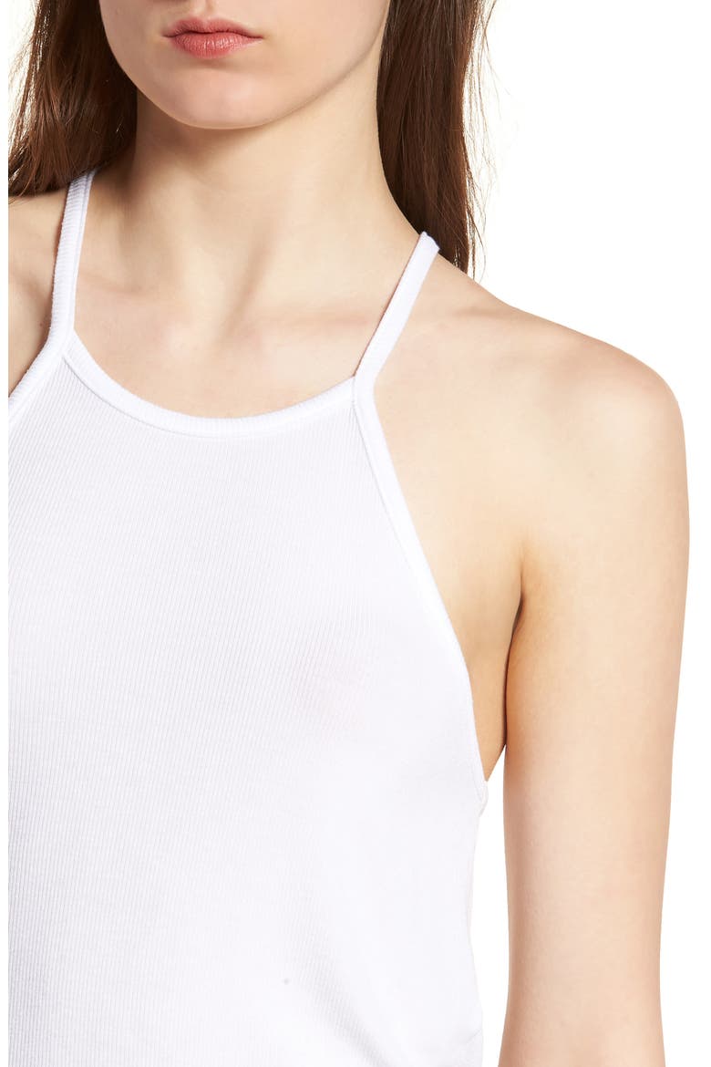 Ribbed Halter Tank, Alternate, color, WHITE