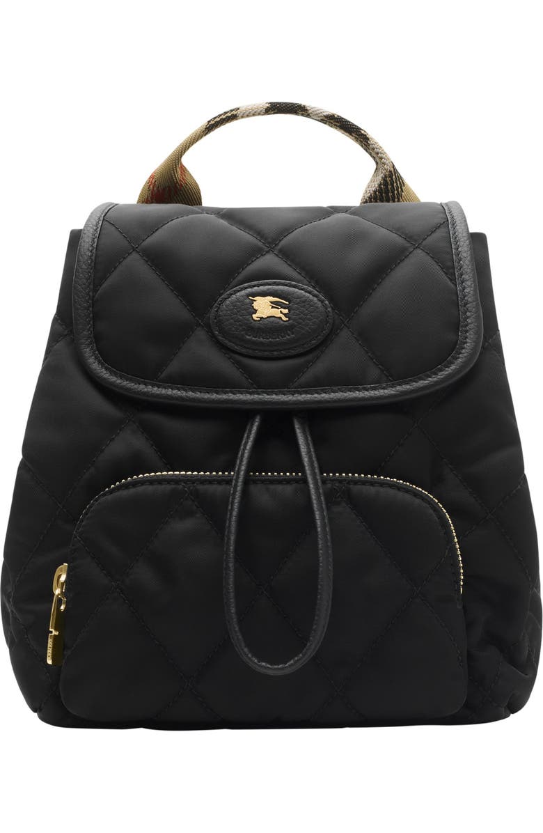 Burberry Mini Horseshoe Backpack, Main, color, Black
